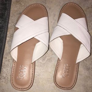 white sandals